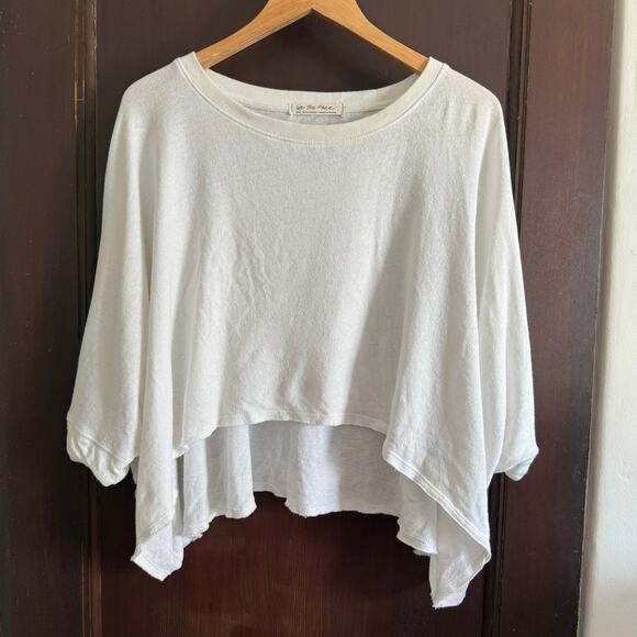FREE PEOPLE | We The Free White CC Oversized Cropped Tee Shirt | Small - Picture 1 of 5